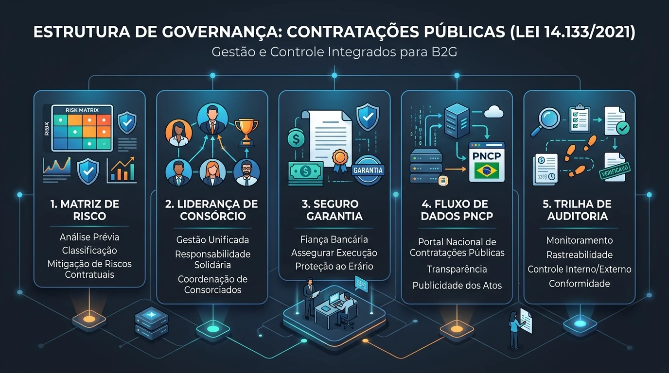 Diagrama da Esteira de Governança Licitatória B2G e Lei 14.133/2021