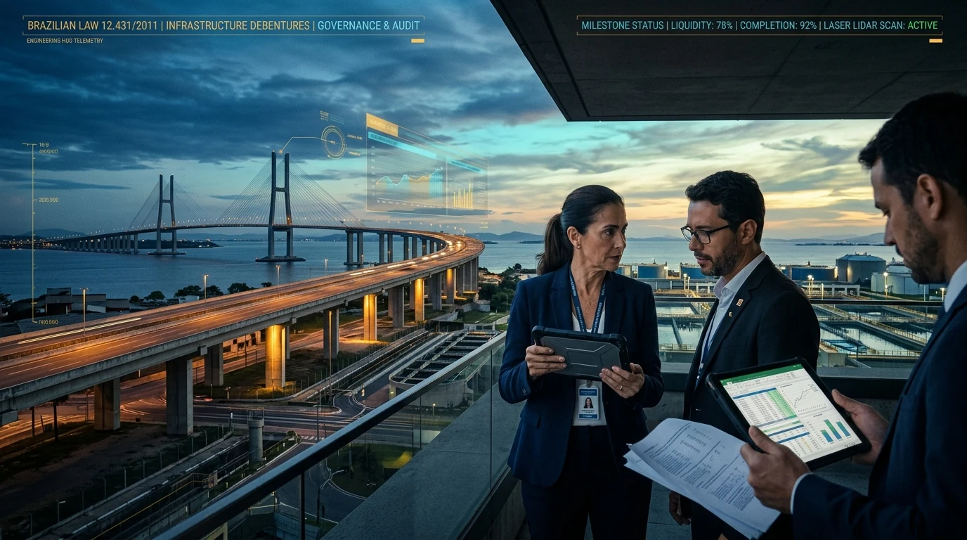 Canteiro de obras de infraestrutura com monitoramento topográfico por drone e LiDAR.