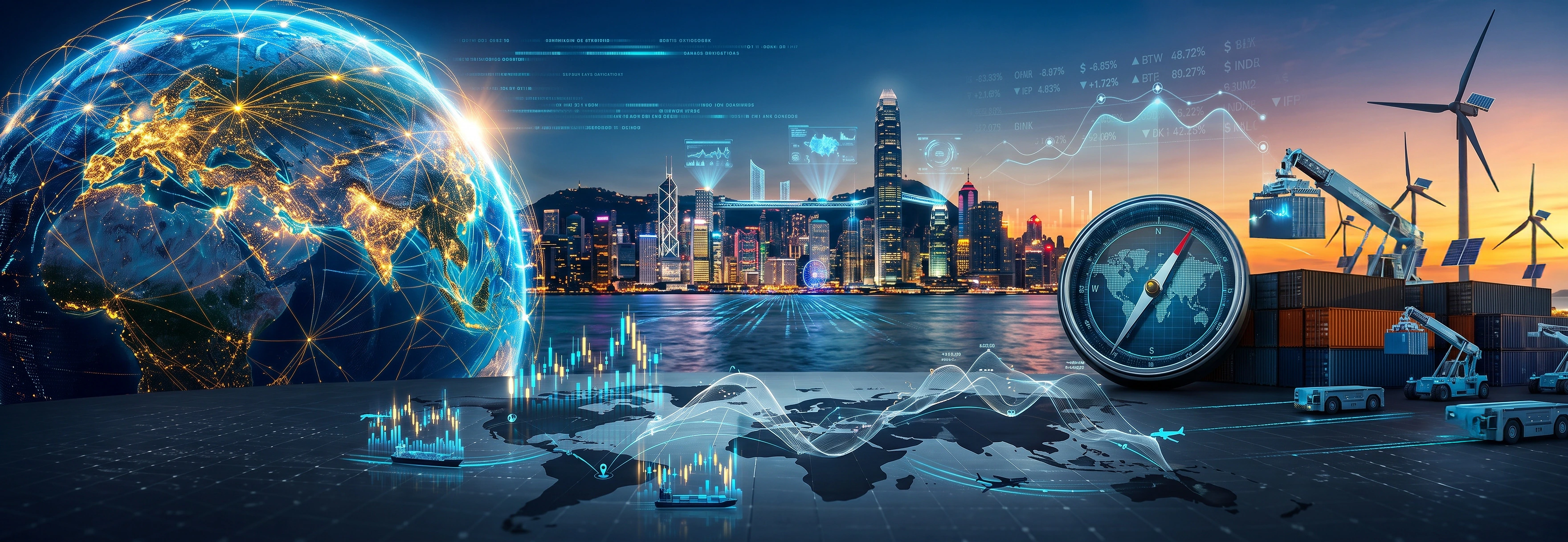 Global operations team reviewing real-time dashboards, visibility and governance